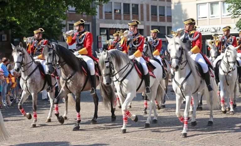 Königlicher Glanz, Menschentürme und jede Menge Stimmung auf dem Aachener Marktplatz